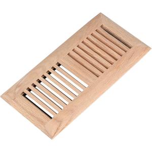 Red Oak Hardwood Drop in Floor Register, 4X10 Inch, High Output Air Flow, with Damper, Unfinished Red Oak Hardwood Drop in Floor Register, 4X10 Inch, High Output Air Flow, with Damper, Unfinished
