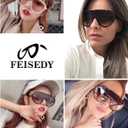 FEISEDY Sunglasses Women Oversized One Piece Frame UV400 Sun Glasses Trendy Retro Shades B2580
