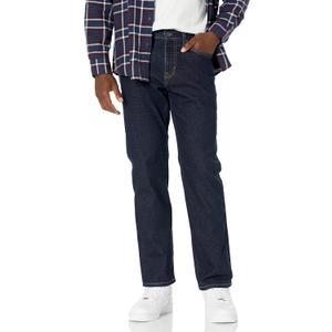 Essentials Mens Straight-Fit Stretch Jean (32W x 32L, Rinsed)