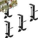 Guojanfon Fireplace Stocking and Garland Hanger, 2 in 1 Mantel Hanger for Garland, Fireplace Stocking Holders for Mantle Garland Hooks for Xmas Holiday Home Party Decoration (Black, 3)