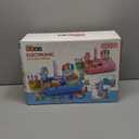 deAO Play Sink with Running Water, Color Changing Children Electric Dishwasher Upgraded Real Faucet and Play Dishes, Pretend Role Play Toys for Kids