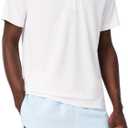 Lacoste Men's Big Sport Regular Fit UV Protect Polo Shirt (Large, White)