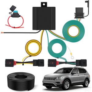 Nilight 4 Pin Trailer Wiring Harness Kit 56403 Vehicle Standard 4 Way Connector Custom for 2018 2019 2020 2021 2023 2024 Volkswagen Tiguan Simple Fit Tow Hitch Accessories