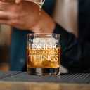 I Drink and I Know Things Funny Whiskey Glasses Gifts for Men Dad Farther Husband,Bookish Retirement Anniversary Birthday Gift for Men Uncle Grandpa Friends Coworkers-wh-2