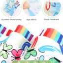 TXJ Sports 3-Pack Leggings for Girls Fashing Printing Girls Leggings Soft Kids Pants Ankle Length in 3t to 11 Years (9-10 Years, Colorful Flowers/Rainbow Strips/Colorful Butterfly)