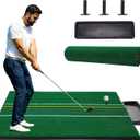 JFHID 5×4/ 5×5FT 𝙇𝙖𝙧𝙜𝙚 𝙏𝙝𝙞𝙘𝙠𝙚𝙣𝙚𝙙 Professional Golf Mats Practice Outdoor 𝙬𝙞𝙩𝙝 𝘼𝙪𝙭𝙞𝙡𝙞𝙖𝙧𝙮 𝙡𝙞𝙣𝙚, Golf Driving Turf Grass Matt Simulators for Home with 3 Tees and Tray