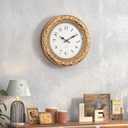 Menterry European Vintage Decorative Wall Clock, 12" Antique Gold Style, Battery Operated Wall Clocks for Kitchen, Bedroom, Farmhouse, Bathroom, Offices