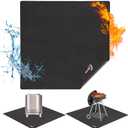 DocSafe 40" Square Fire Pit Mat Under Grill Mat,4 Layers Fireproof Indoor Fireplace Pad Heat Insulated Protect for Decks,Patios,Grass,BBQ Smoker,Portable Reusable Oil-Proof and Waterproof, Black