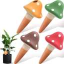 4PCS Terracotta Self Watering Spikes, Mushroom Shaped Self Watering Globes, Slow Release Self Watering Planter Insert, Plant Watering Globes for Indoor and Outdoor Plants 