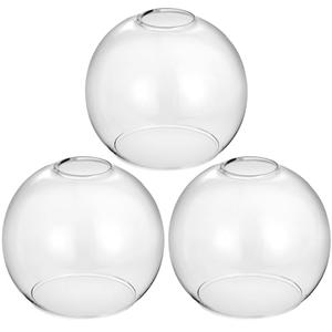Handblown Clear Glass Globe Shade – 1.65" Fitter Opening – Replacement Lamp Shade for Pendant Lights, Chandeliers, Wall Sconces, Vanity & Ceiling Fixtures (3 Pack)