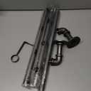 Industrial Curtain Rods for Windows 18 to 88 Inch, 1 Inch Diameter Adjustable Blackout Heavy Duty wrap around metal easy install lightweight Drapery Rods with Aluminium Finials, Cobalt Silver