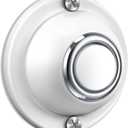 Dreyoo Door Bell Button, Round Metal Doorbell Button Wired Lighted Up LED Door Buttons Replacement Solid Iron Doorbell for Home Front Doors, White Light (White)
