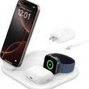 Belkin 3-in-1 MagSafe-Compatible iPhone Charger - Foldable Magnetic Qi2 Certified, MagSafe Charging Station for Phone, Apple Watch, AirPods - Wireless for Multiple Devices (White)