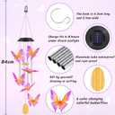 Womens Gifts for Christmas Wind Chimes Gift for Mom Birthday Gifts for Women Mom Butterfly Wind Chimes for Outside Gift for Grandma Solar Lights Garden Outdoor House Patio Dcor