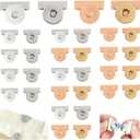 16 Pcs Magnetic Snaps for Purses and Totes, Gold and Sliver Magnetic Snaps, DIY Snap Buttons, No-Sewing Magnetic Clasp (Multicolor)