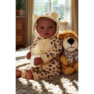 BABESIDE Adorable Lifelike Black Baby Doll - 17" Handmade Realistic African American Baby Dolls with Premium Outfit & Accessories Pretend Play Gift for Kids Age 3+