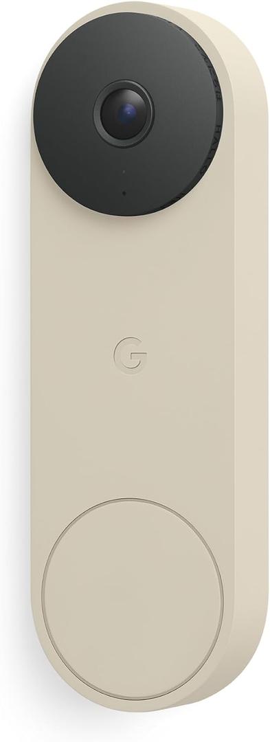 Google Nest Doorbell (Wired, 3rd Gen) - 2K Video and Gemini, Live View, Night Vision, 2-Way Audio - Works with Google Home - 2025 Model - Linen