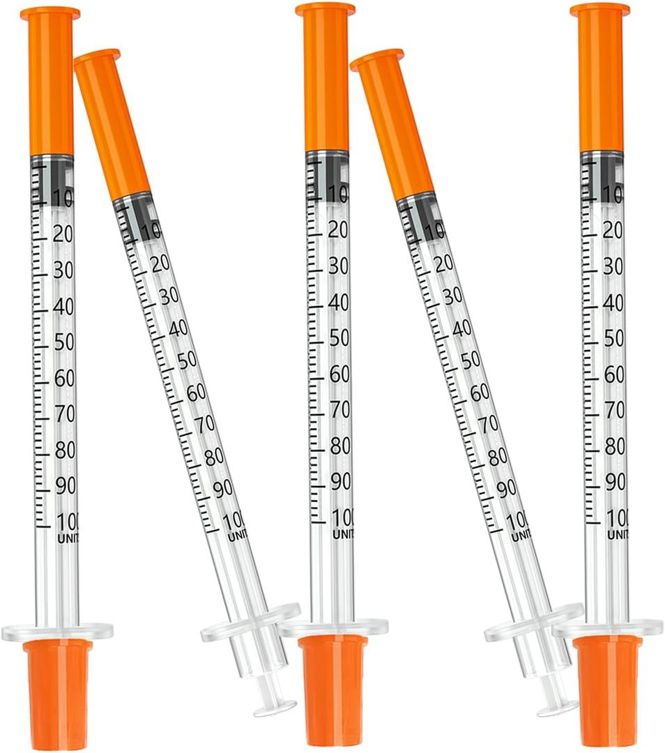 30G U-100 1ml/cc 1/2"(12.7mm) Lab Syringes, Individually Wrapped, Box of 100