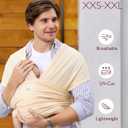 Momcozy Baby Carrier AirMesh - The Perfect Summer Sling for Newborns to Toddler 8-35 lbs - Cooling Fabric Baby Wrap, Lightweight, Ergonomic, and Easy to Wear, Light Beige