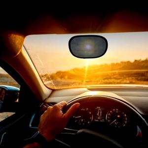 EcoNour Semi-Transparent Static Cling Window Shade for Car Sun Visor | 2Pack Mesh - Circle Glare Patch | Glare Protection for Windshield & Driving Safety | Sun Glare Protection Accessories, Medium