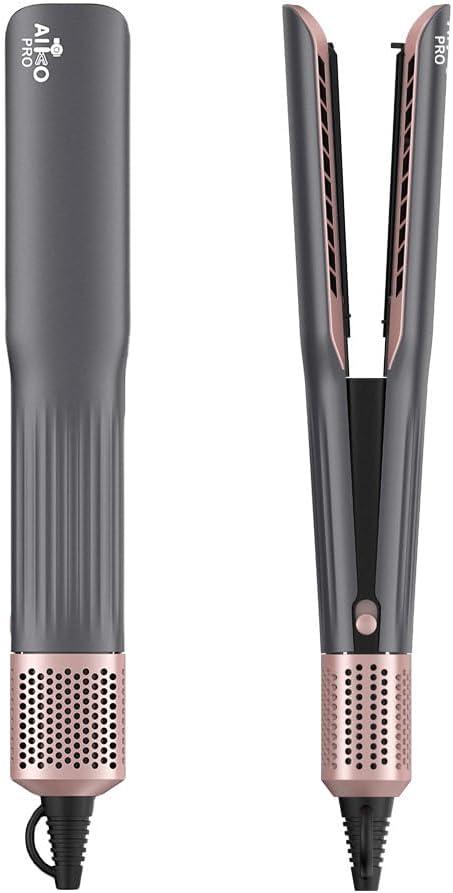2 in 1 Wet to Dry Hair Dryer and Straightener with High Speed Airflow, Ionic Air Straight Style from Wet Hair, Rapid Heat-Up, Adjustable Temps, LCD Display, Fast Drying and Hair Straightening in One
