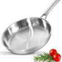 Chef's Frying Pan 12 Inch, Tri-Ply Clad Stainless Steel Skillet, Induction Compatible Saut Pan with Even Heat for Searing, Oven & Dishwasher Safe, Professional Restaurant Grade Cookware