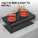 3000w Electric Cooktop, 24" Electric Stove 2 Burner Hot Plate Built-in Double Burner Cooktop with LED Touch Screen,9 Heating 9 Temperature,Kids Lock & Timer,Suitable for all Pans