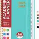 Academic Planner 2025-2026 For Women & Men, Monthly and Weekly Calendar Planner, Jul 2025 - Jun 2026, A4 (8.5" x 11"), Teacher Student Planning Book with Tabs, Ideal for Office School Supplies - Aquamarine