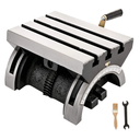 BestEquip Tilting Milling Table 7x5inch Tilting Angle Milling Machine 0-90°Adjustable Swivel Angle Plate with 3 T-slots and an Adjustable Crank Handle Heavy Duty Tilting Milling Machine for Grinding