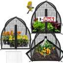 3 Pack Pest Guard Cover, 22x22x22 inches Mesh Gardening Net with Zip Door, Plant Protectors from Animals for Fruit, Vegetables, Flowers, Shrubs