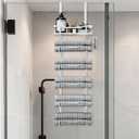 Aetyord Hanging Towel Racks for Bathroom No Drill - Over The Door 6-Tier Bath Towel Storage Organizer for Small Bathrooms - Back Door Large Tiered Towel Holder Hanger for Rolled Towels RV Camper White