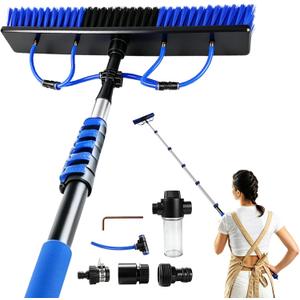 Solar Panel Cleaning Kit, 20FT Extension Pole Solar Panel Cleaning Brush, Water Fed Pole Brush with Soap Dispenser, Fit for Solar Panels, Snow Removal, Window etc 