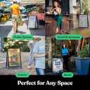 T-SIGN Sidewalk Sign for Indoor & Outdoor Sign - Open Aluminum A Frame Sign Poster Board 24x36 Inches, White Dry Erase Surface - Heavy Duty Double Sided Sandwich Board, Street Advertising Sign Board,  Black - Premium Dry Erase Surface