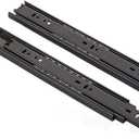 Drawer Slides, 10 Inch Full Extension 3 Section Ball Bearing Side Mounted Drawer Slider for Cabinet Kitchen Furniture ，2 Pack Black