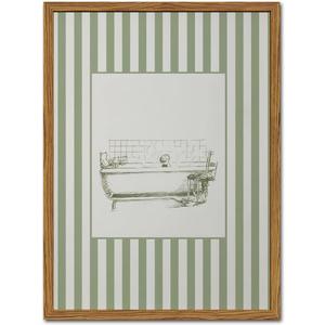 Funny Kids Bathroom Wall Art Cute Boy in Bathtub Wall Decor Picture, Eclectic Child Nursery Bathroom Poster Canvas Prints painting for Restroom 16x24 inch Wood Framed
