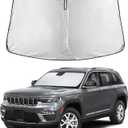 EcoNour Windshield Sunshade for Jeep Grand Cherokee 2011-2024 2025 2026, Sun Visor for Front Windshield & Window Sun Shade Cover, UV Heat Blocker & Protector, Car Accessories