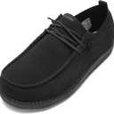 1TAZERO Wide-Shoes for Men-Slip on Walking-Loafers Casual-Shoes - Wide Width Comfortable Orthopedic Shoes for Men with Arch Support for Plantar Fasciitis (15 Wide, Black)