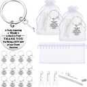 Yinkin 36 Pcs Employee Appreciation Gifts Thank You Coworker Keychain Gifts with Organza Bags and Thank You Cards (White)