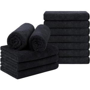 Orighty Black Salon Towel, Pack of 12 (Not Bleach Proof, 16 x 29 Inches) Super Soft and Absorbent Microfiber Hair Salon Towels for Salon, Hand, Gym, Bath, Spa and Home Hair Care Orighty Black Salon Towel, Pack of 12 (Not Bleach Proof, 16 x 29 Inches) Super Soft and Absorbent Microfiber Hair Salon Towels for Salon, Hand, Gym, Bath, Spa and Home Hair Care