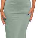 LILLUSORY Womens Summer Casual Slip Dresses Spaghetti Strap Double Lined Bodycon Maxi Dress (Sagegreen) XL