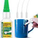 2 Units Ceramic Glue, 30g Strong Bonds Tile Adhesive, Waterproof, Heat-Resistant, Fast-Drying Ceramic Glue Repair for Pottery, Porcelain, Dishes, Tiles, Vase, Toy, DIY Crafts, and More