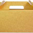 PandaPandaPPS 50 Pack Brown Gable Boxes (8.25"5"4") for Foods, Gifts and Party Favors, Treat Boxes Candy Cookie Snack Goodie Gift Boxes for Birthday, Wedding, Baby Shower