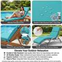3" Solid Outdoor Lounge Chair Cushion, 74 x 22.5 inch Weather Resistant Chaise Lounge Cushion with 6 Ties for Patio Pool Furniture