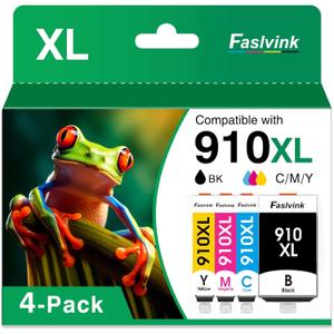 910XL 910 Ink Cartridges for HP Printers Compatible for HP 910XL Ink Cartridges Combo Pack Replacement HP OfficeJet Pro 8020 8025 8035 8028 8022 8010 8015(Black Cyan Magenta Yellow 4-Pack)