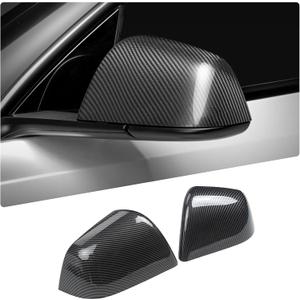 Side Mirror Covers for Tesla Model 3 2017-2023, Carbon Fiber Pattern Rearview Mirror Cap Guards, Exterior Wing Mirror Caps Replacement, Anti-Scratch & UV Protection, Tesla Accessories for Model 3