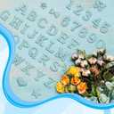 82Pcs Self Adhesive Pearl Letter Patches (A-Z),Number Patch 0-9,Glitter Pearl Letter Patches Rhinestone Applique for DIY Clothes, Bags, Shoes Blue
