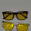 Night Driving Glasses for Men Women, Anti Glare Polarized Yellow Lens Night Vision Glasses for Nighttime/Rainy/Foggy (A03 Black+clear/Yellow Night Vision Lens 2 Pack)