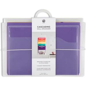 U Brands Cascading Wall Organizer, Office Supplies, Primary Colors, 6 Removable Folder Pockets, Letter Size, 14 x 34