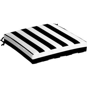 Arden Adirondack Chair Cushion, 21 x 21, Rain-Proof, Fade Resistant, Cushion for Adirondack and Outdoor Chairs 21 x 21, Black Cabana Stripe