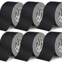 3 Inch Black Gaffers Tape Bulk, 6 Roll Multi Pack, 30 Yards per Roll, Heavy Duty Gaffers Tape Easy Tear, Non Residue Gaff Tape, Waterproof Matte Cloth Gaffing Tape for Photography, Filming, Stage Use